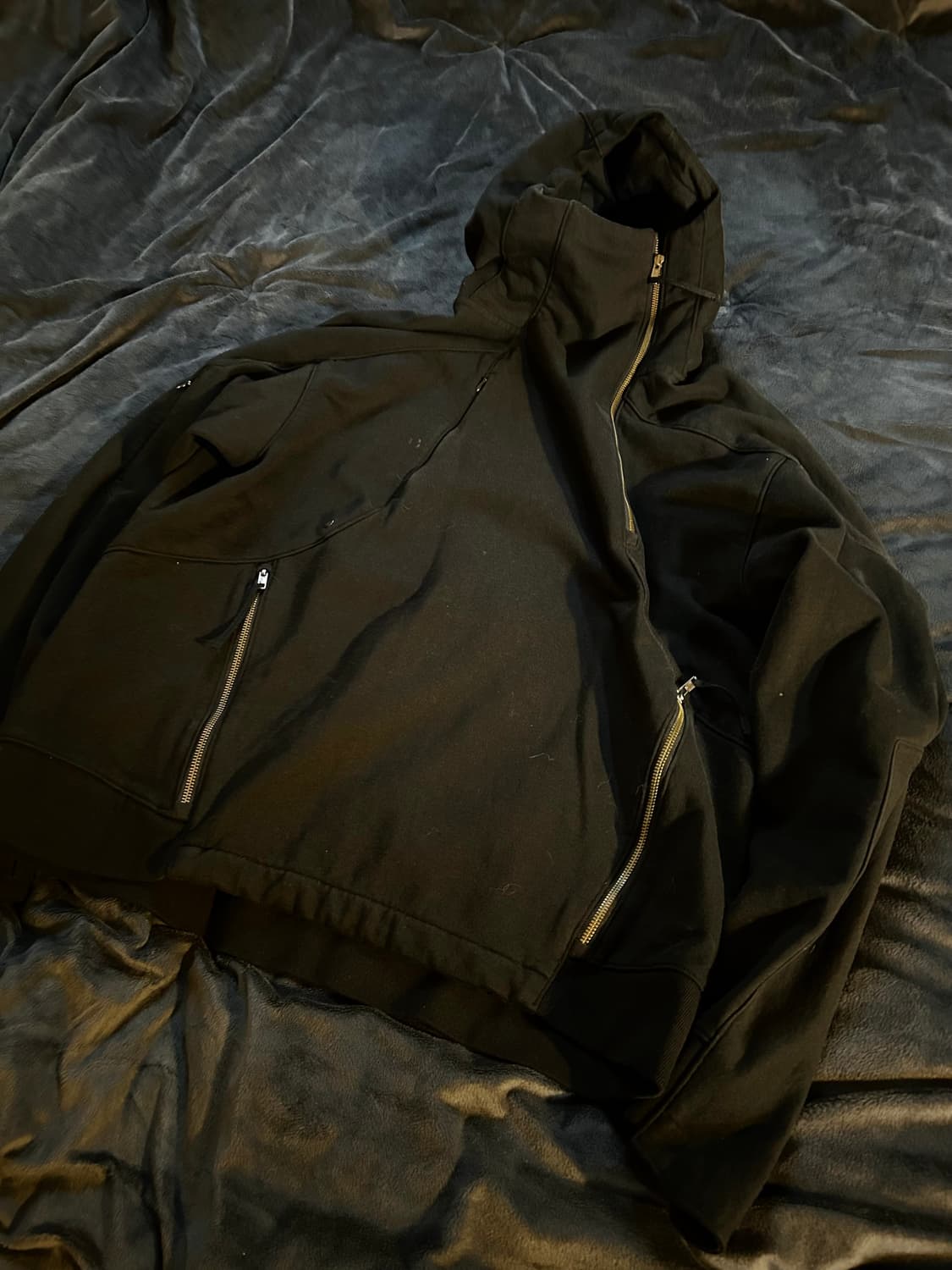 Side Cut Off Zipper Detail Hoodie 상품이미지2