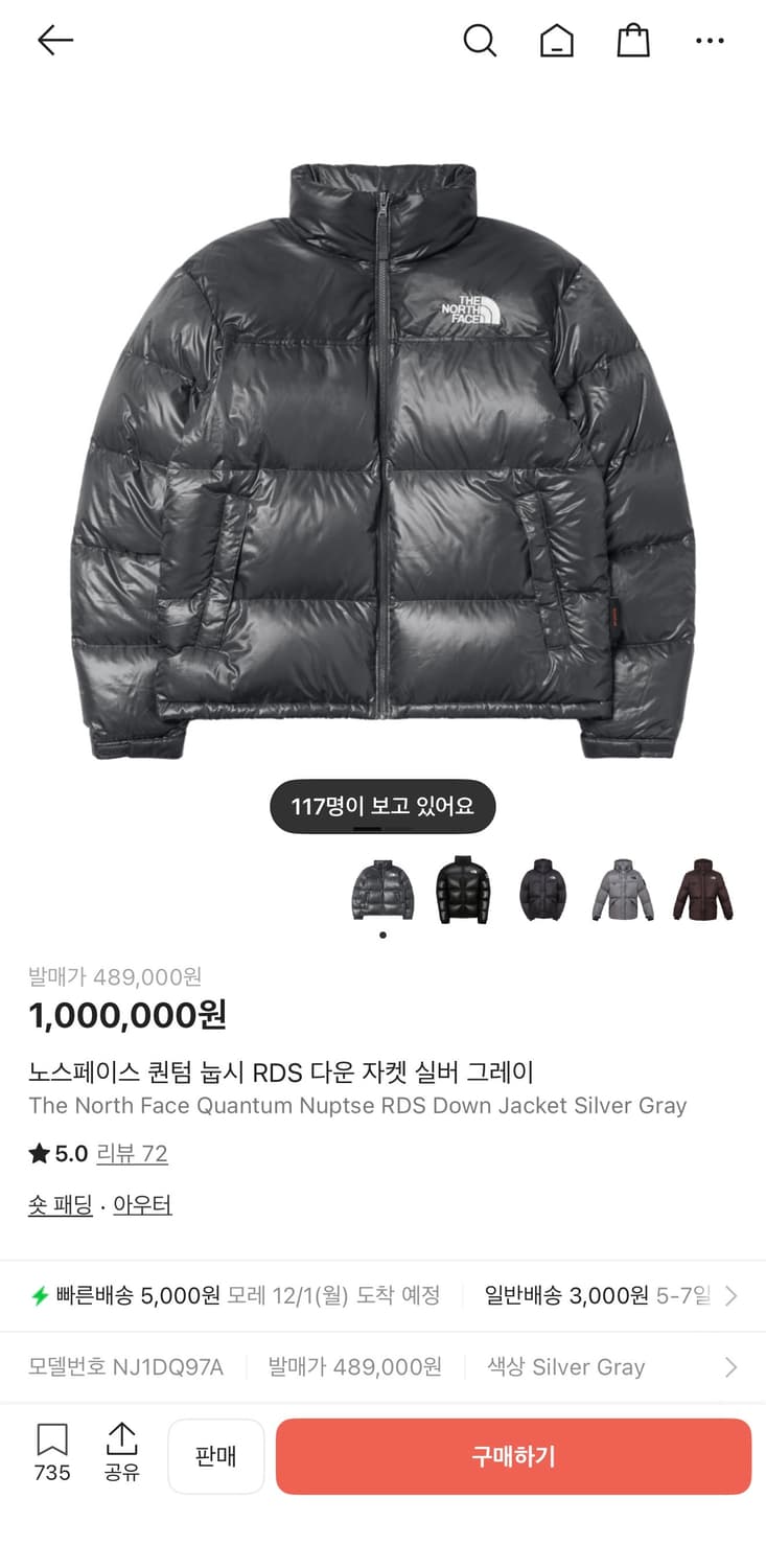 2024 노스페이스 퀀텀 눕시 라지 상품이미지1