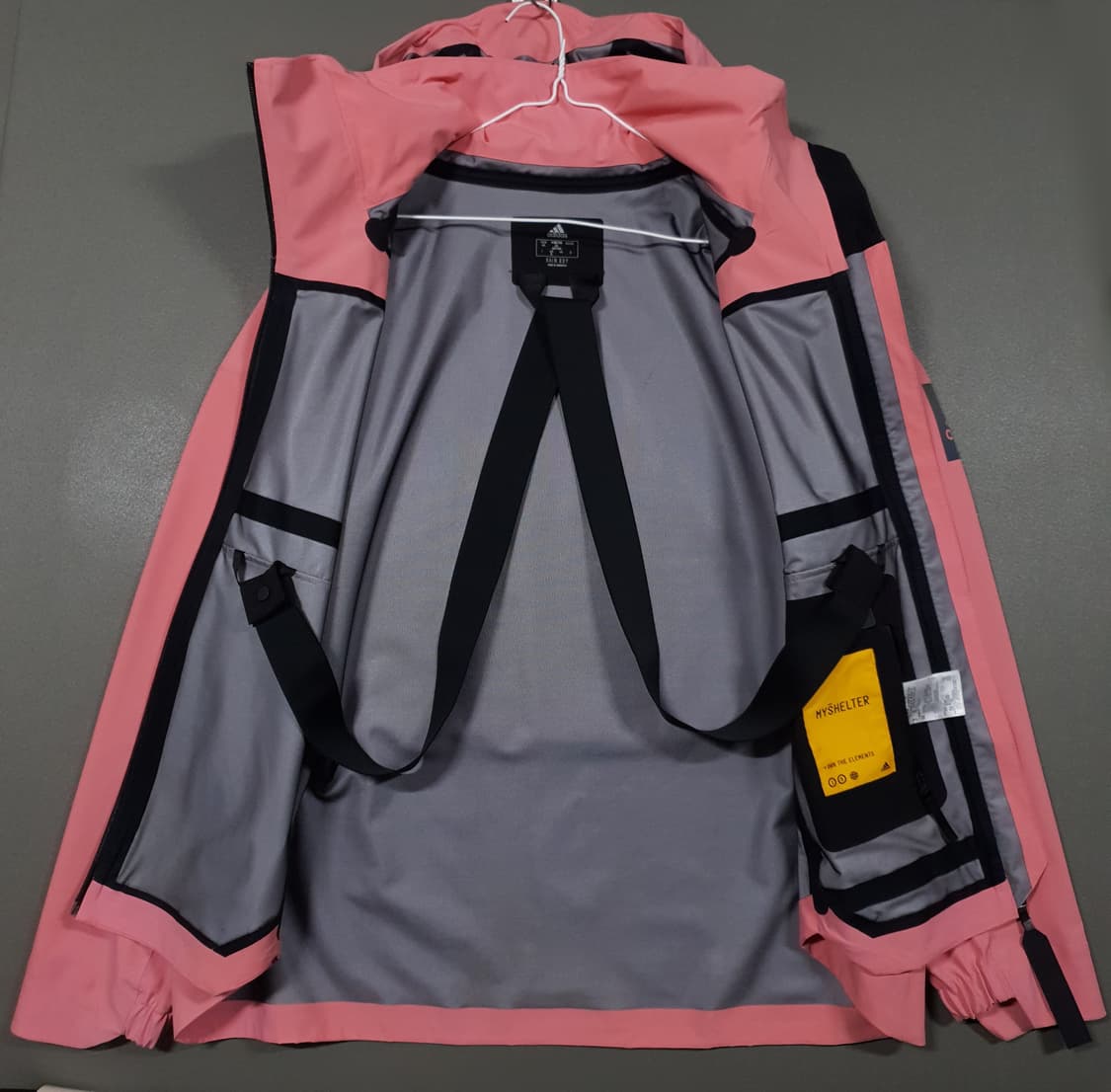 XL) 아디다스 신형 21FW 마이쉘터 레인 자켓 후드 바람막이 핑크 상품이미지9