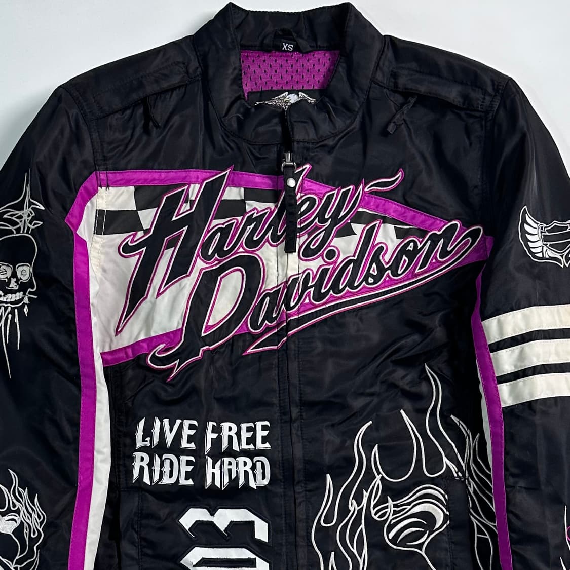  할리데이비슨 우먼스 캣 자수 레이싱 자켓  상품이미지2