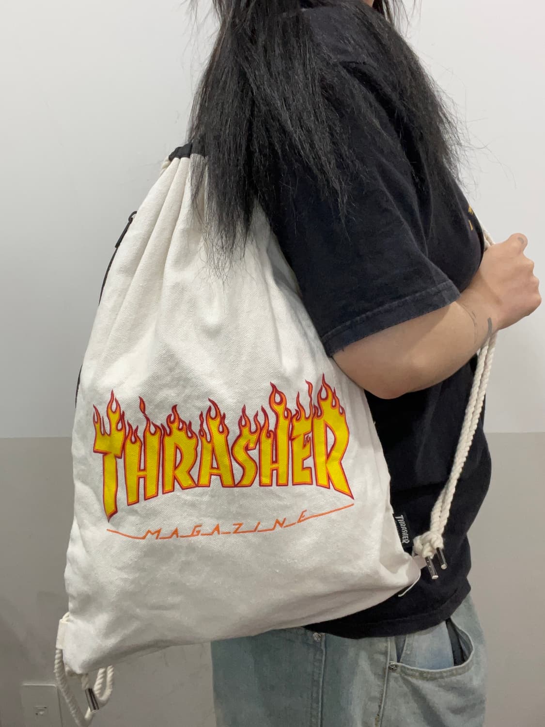 Thrasher 트레셔 플레임 로고 캔버스 스트링 짐색 상품이미지2
