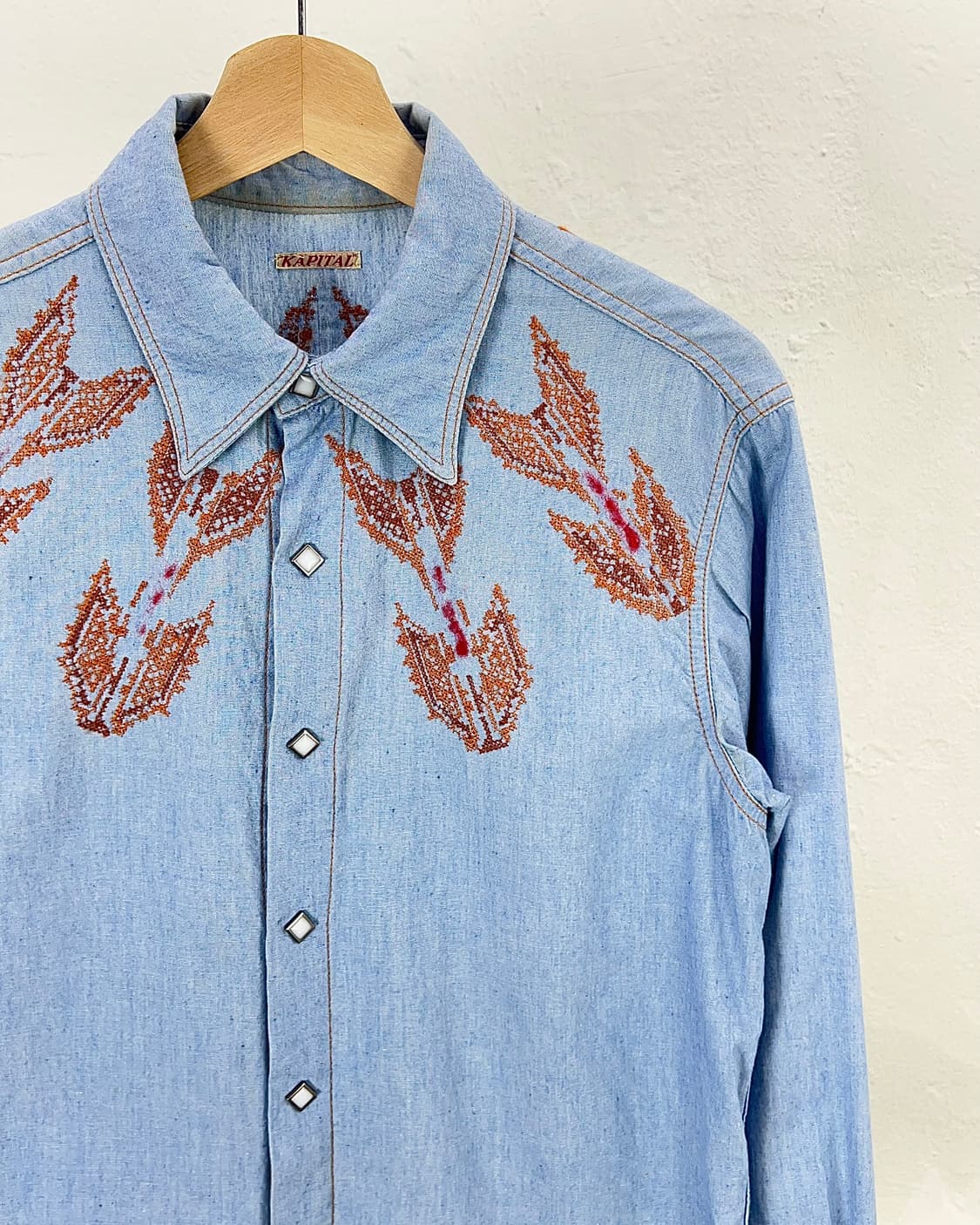 캐피탈 웨스턴 펄 스냅 요크 데님 셔츠 상품이미지3