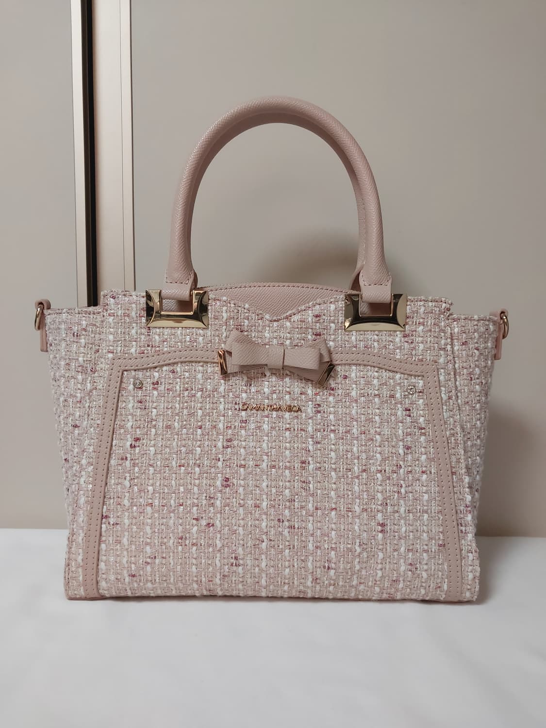 SAMANTHAVEGA 사만사베가 솔리드 리본 트위드 핸드백 가방 상품이미지2