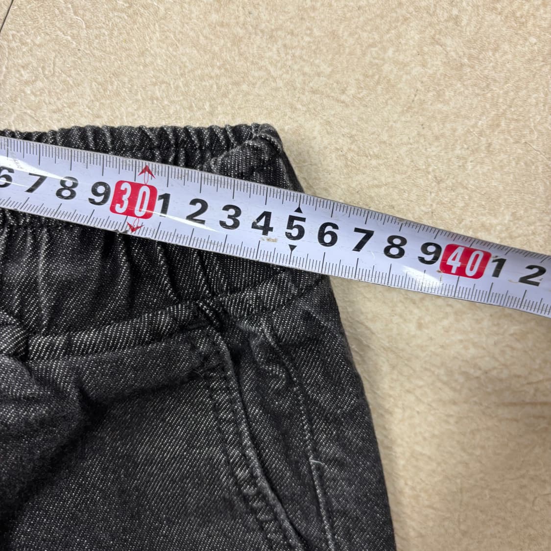 빈티지 흑청 데님 반바지 상품이미지5