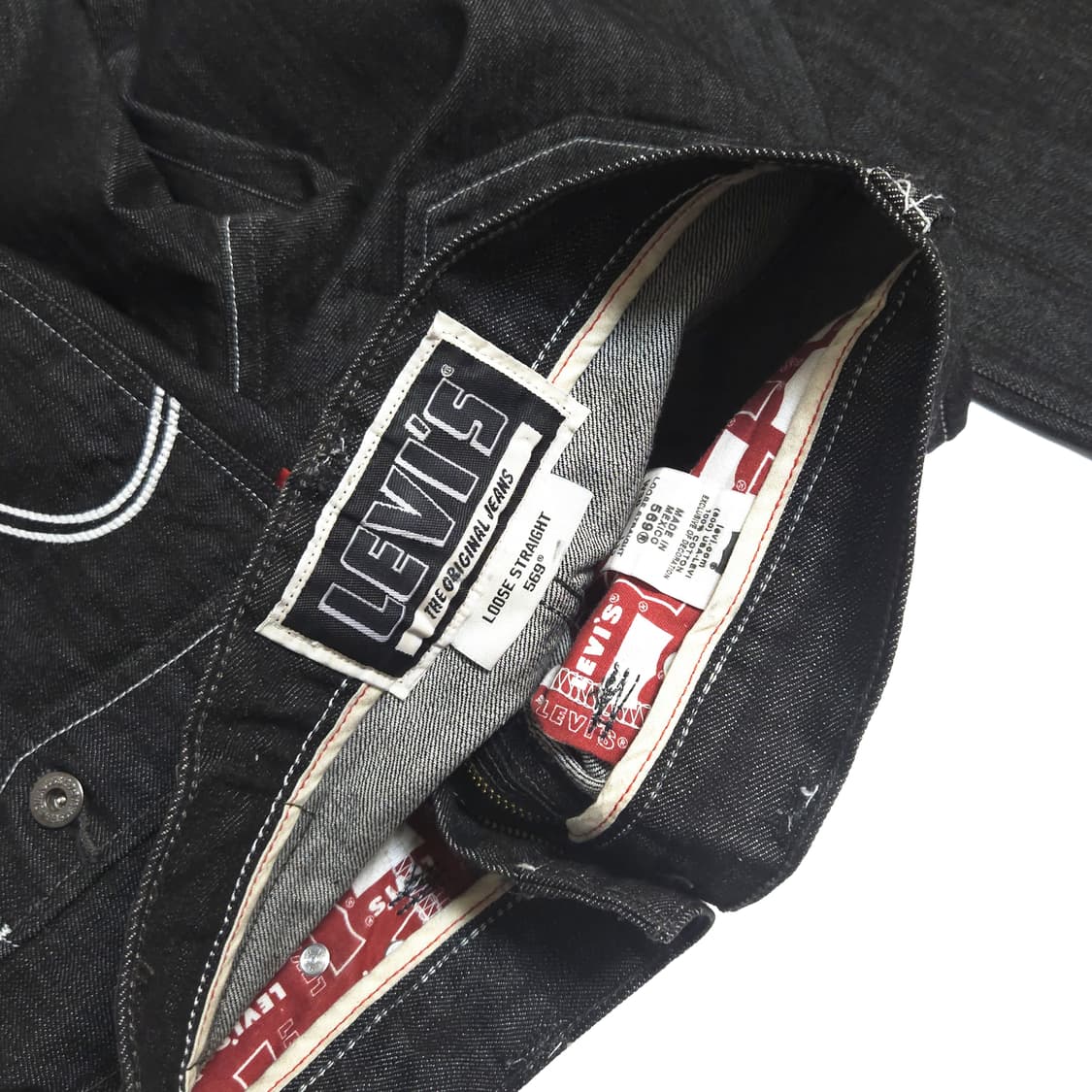 리바이스 00s 569 루즈 스트레이트 블랙 데님 팬츠 상품이미지6