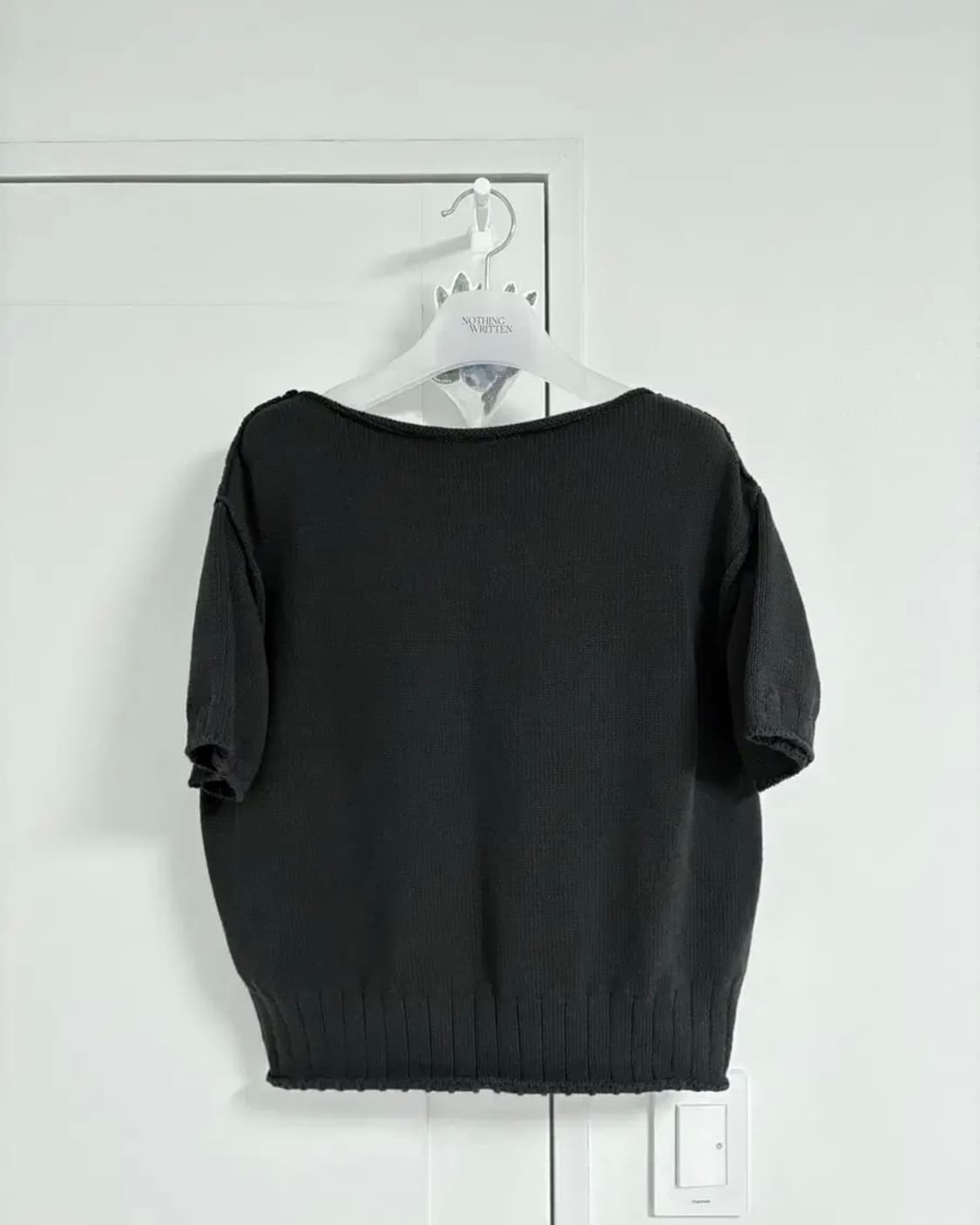 문달 Duvet Half Sleeve Knit 듀벳 하프 니트 차콜 상품이미지2