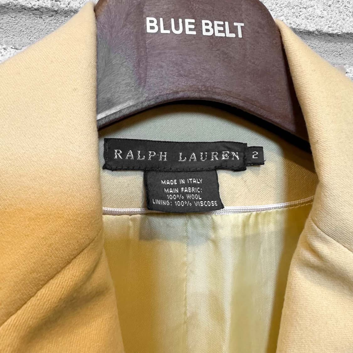 폴로 랄프로렌 크롭 울 블레이저 크레스트 패치 투포켓 디테일 옐로우 상품이미지5