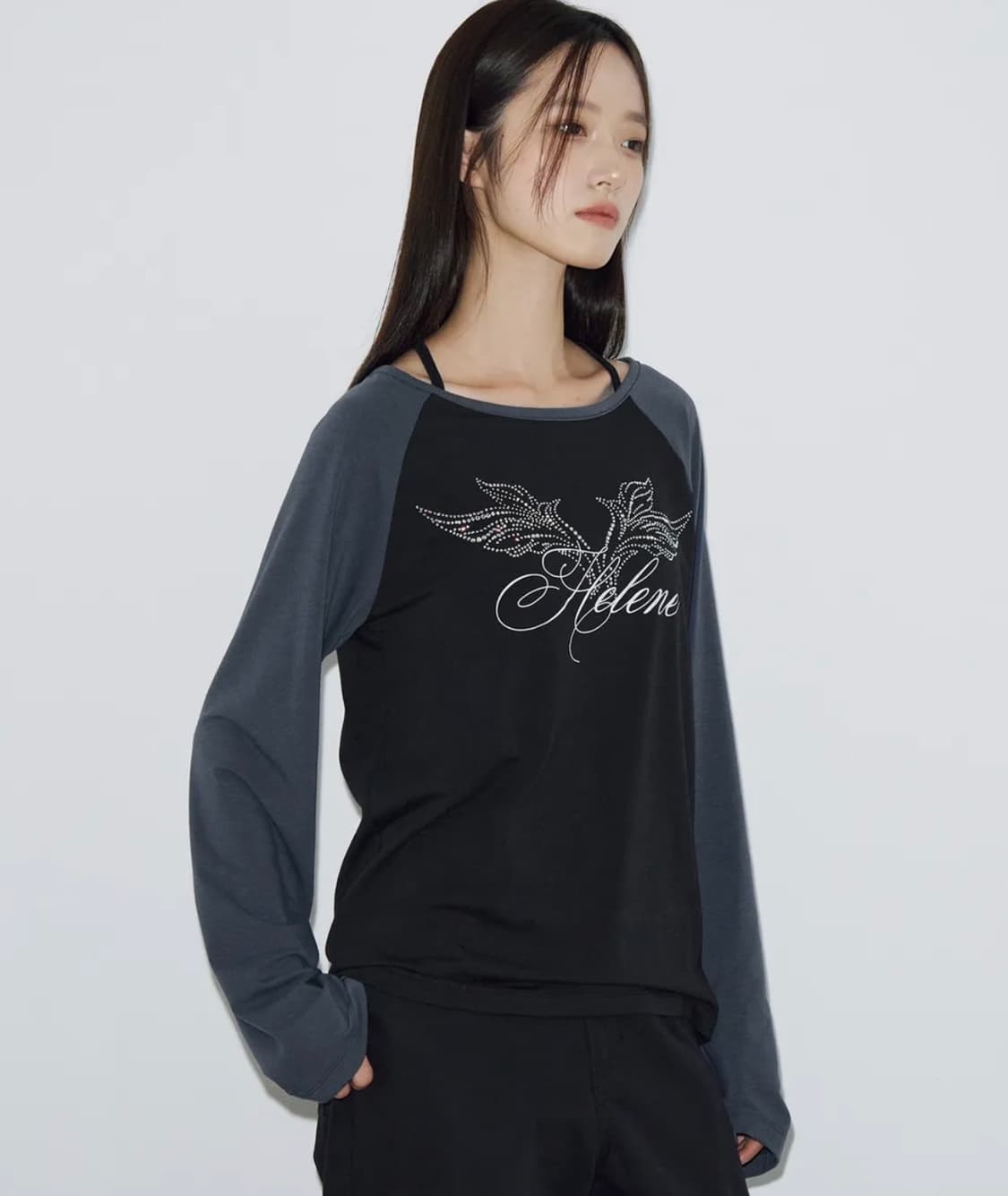 헬레네파리스 래글런 엔젤 레터링 롱 슬리브 상품이미지1