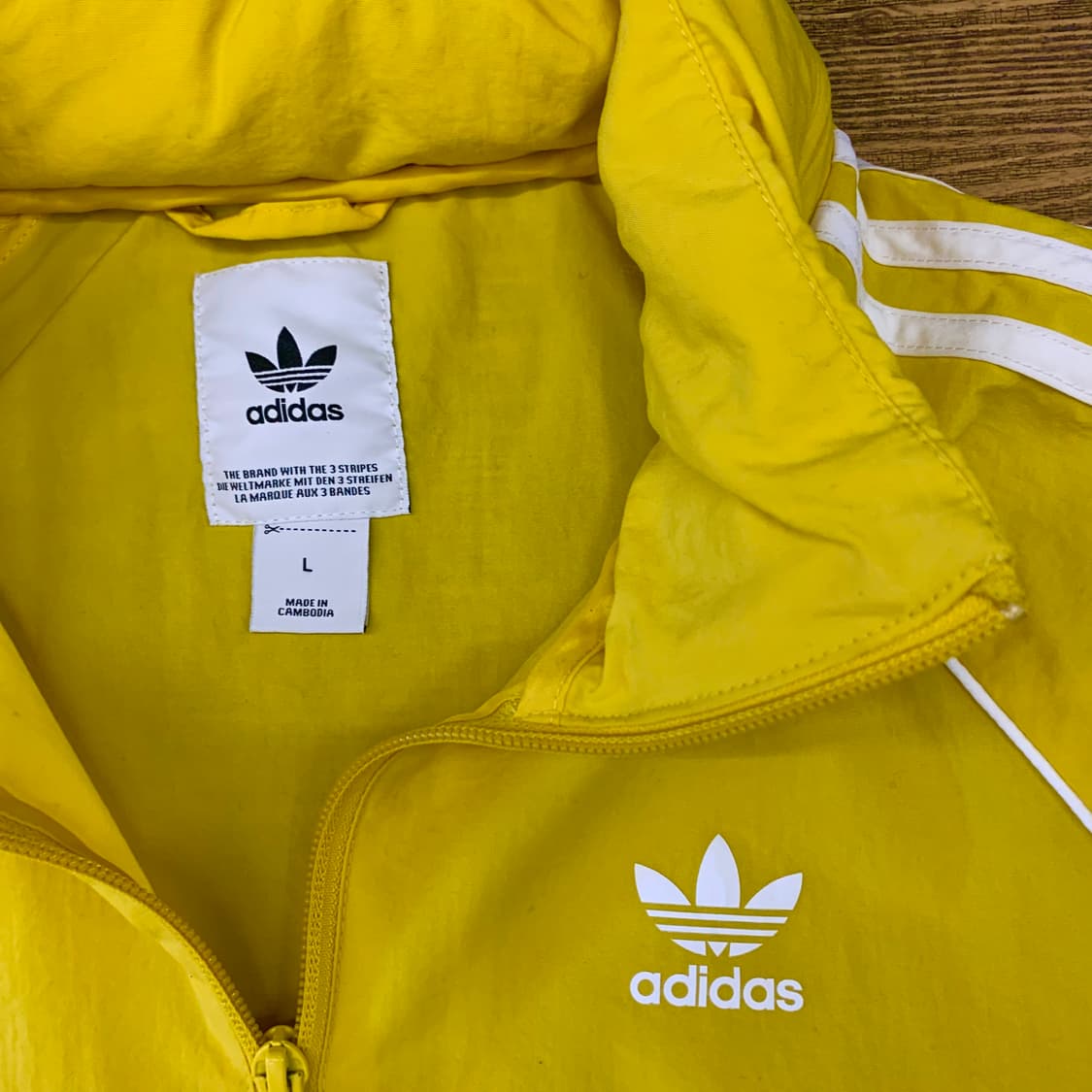 아디다스 SST 옐로우 바람막이 L 상품이미지5