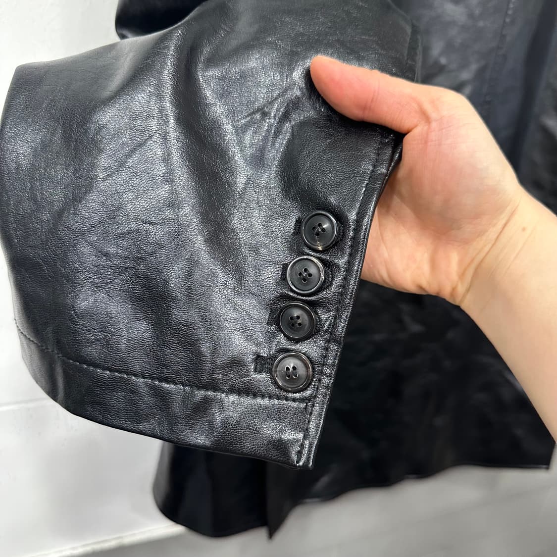 쿠어 오버사이즈 비건 레더 블레이저 상품이미지5