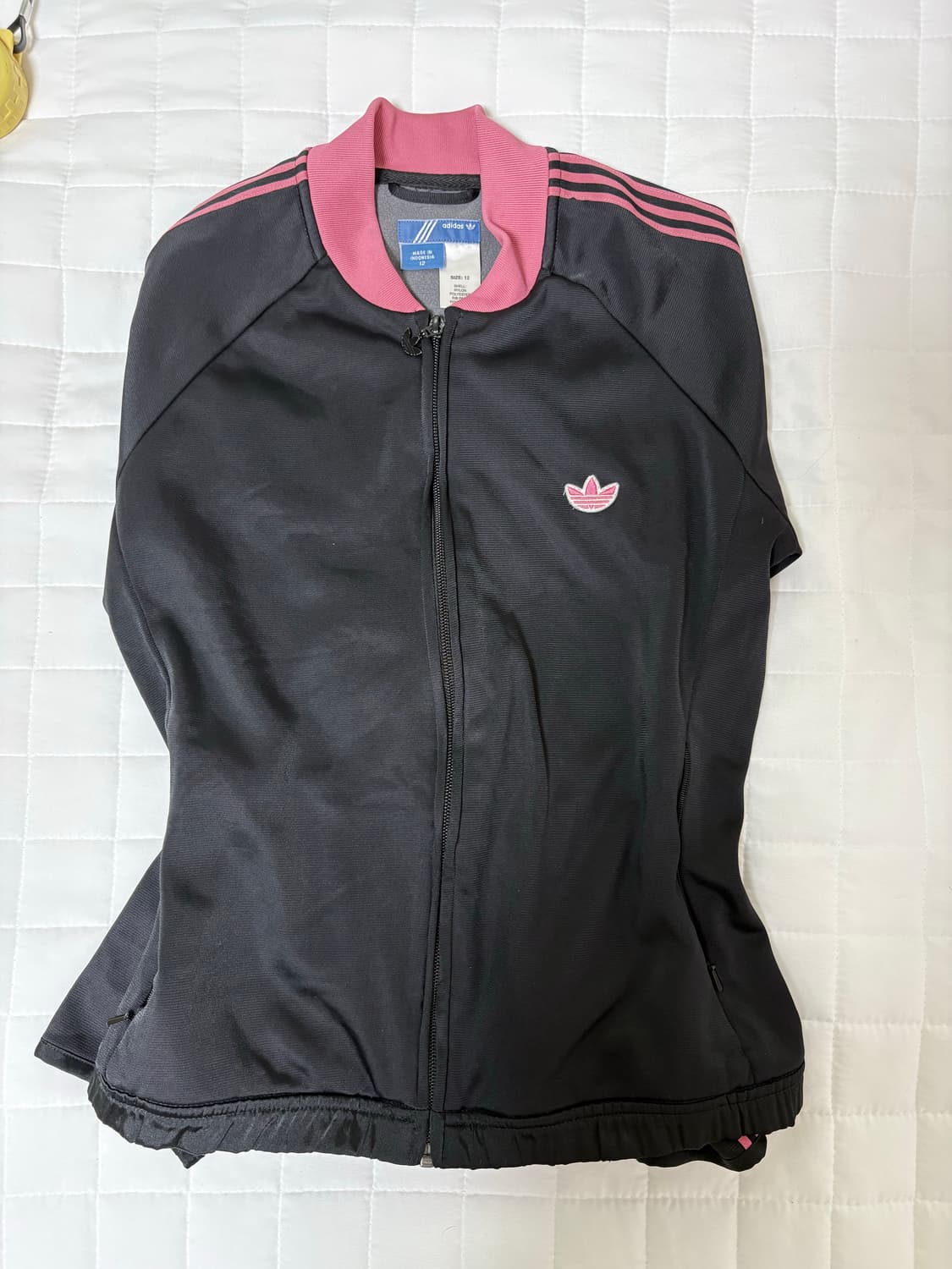 걸스 아디다스 검정 핑크 져지 상품이미지3
