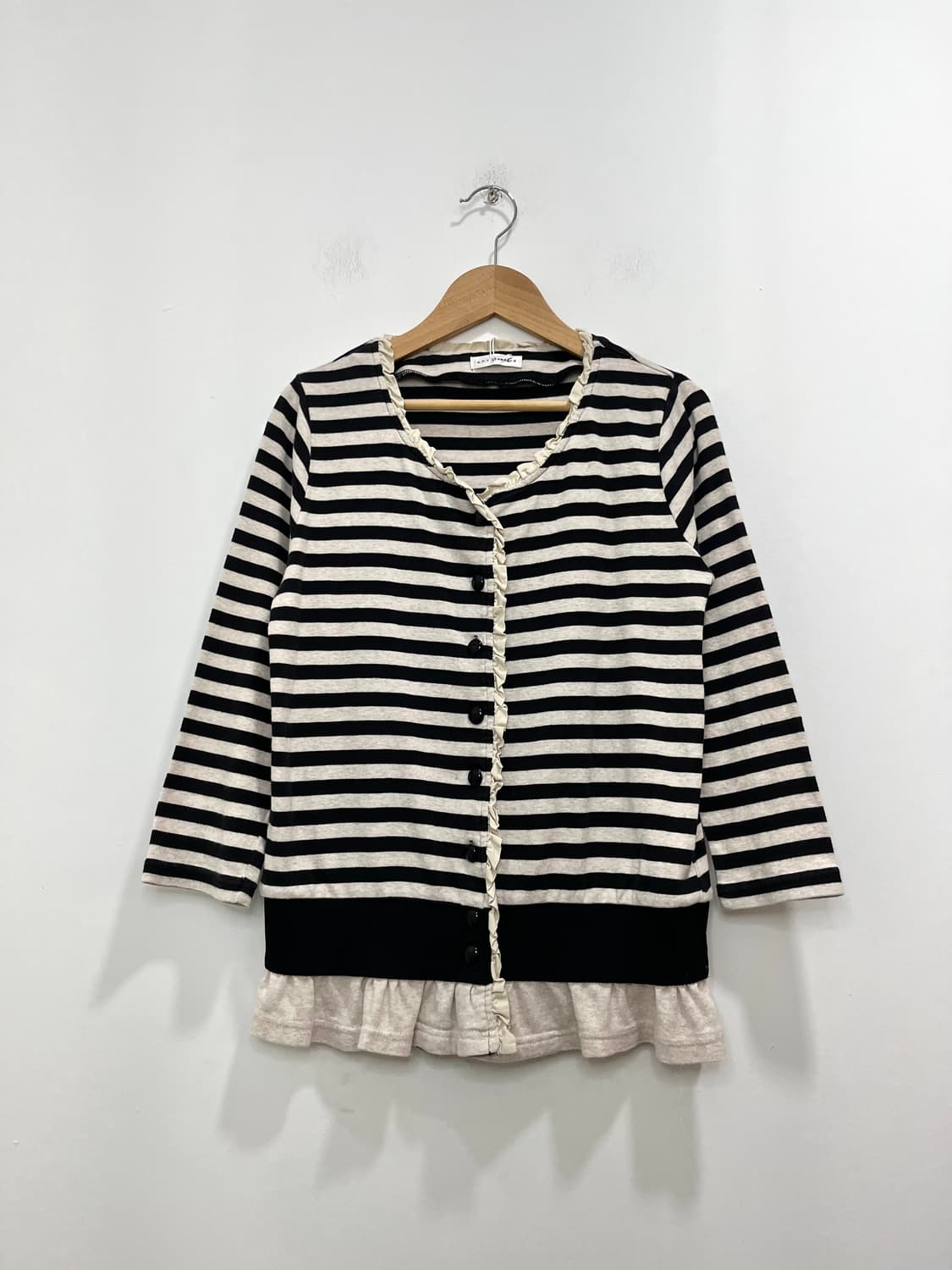 일본 빈티지 모리걸 단가라 프릴 레이어드 가디건  상품이미지1