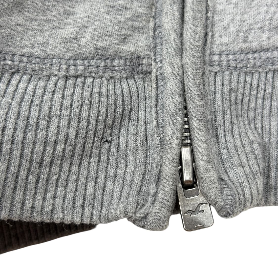 홀리스터 빈티지 스펠로고 딱붙핏 Y2K 그레이 후드집업 자켓 M 상품이미지7