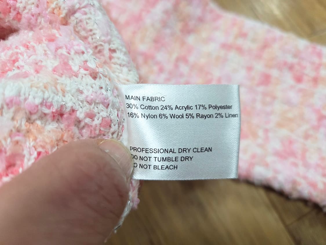마이아이코(MYEYEKO) 핑크 블러썸 트위드 니트자켓 프리사이즈 새상품 상품이미지10