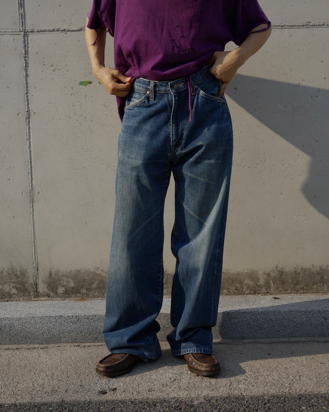 90’s japan Wrangler 와이드 셀비지 데님 팬츠 상품이미지8
