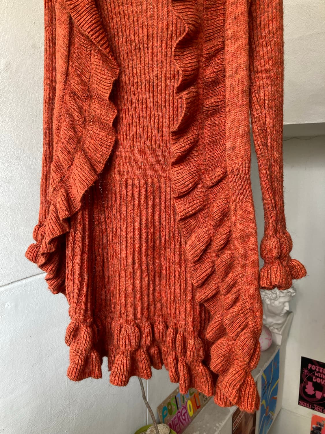 브릭 프릴 롱 가디건 원피스 상품이미지3