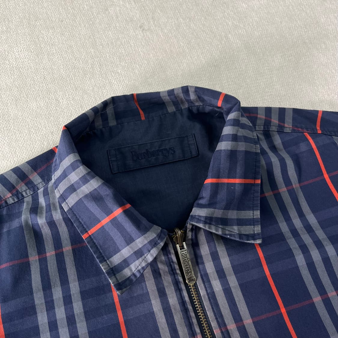 100 버버리 90s 노바체크 리버시블 블루종 자켓  상품이미지3