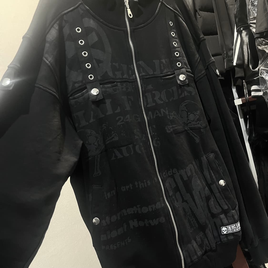 center clease 고스펑크 져지 집업 펑크룩 y2k 해골 상품이미지2