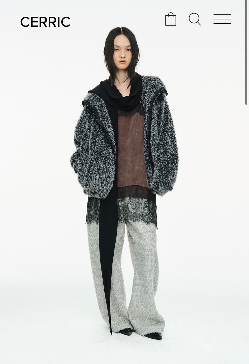 세릭 Hairy Balaclava Zip Up / Charcoal 상품이미지2