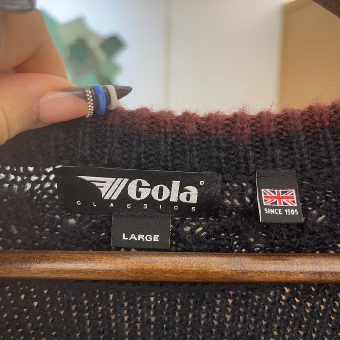 골라 올드스쿨 브이넥 오버핏 패치로고 니트 가디건 L C07926 상품이미지5