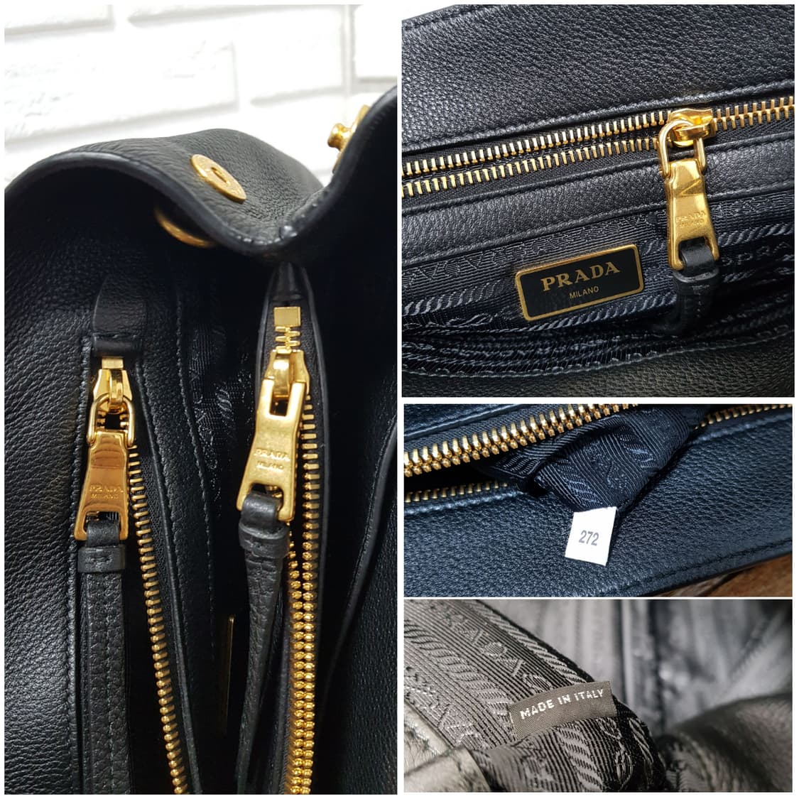 [정품] 프라다 비텔로 피닉스 금장 블랙 토트백 상품이미지10