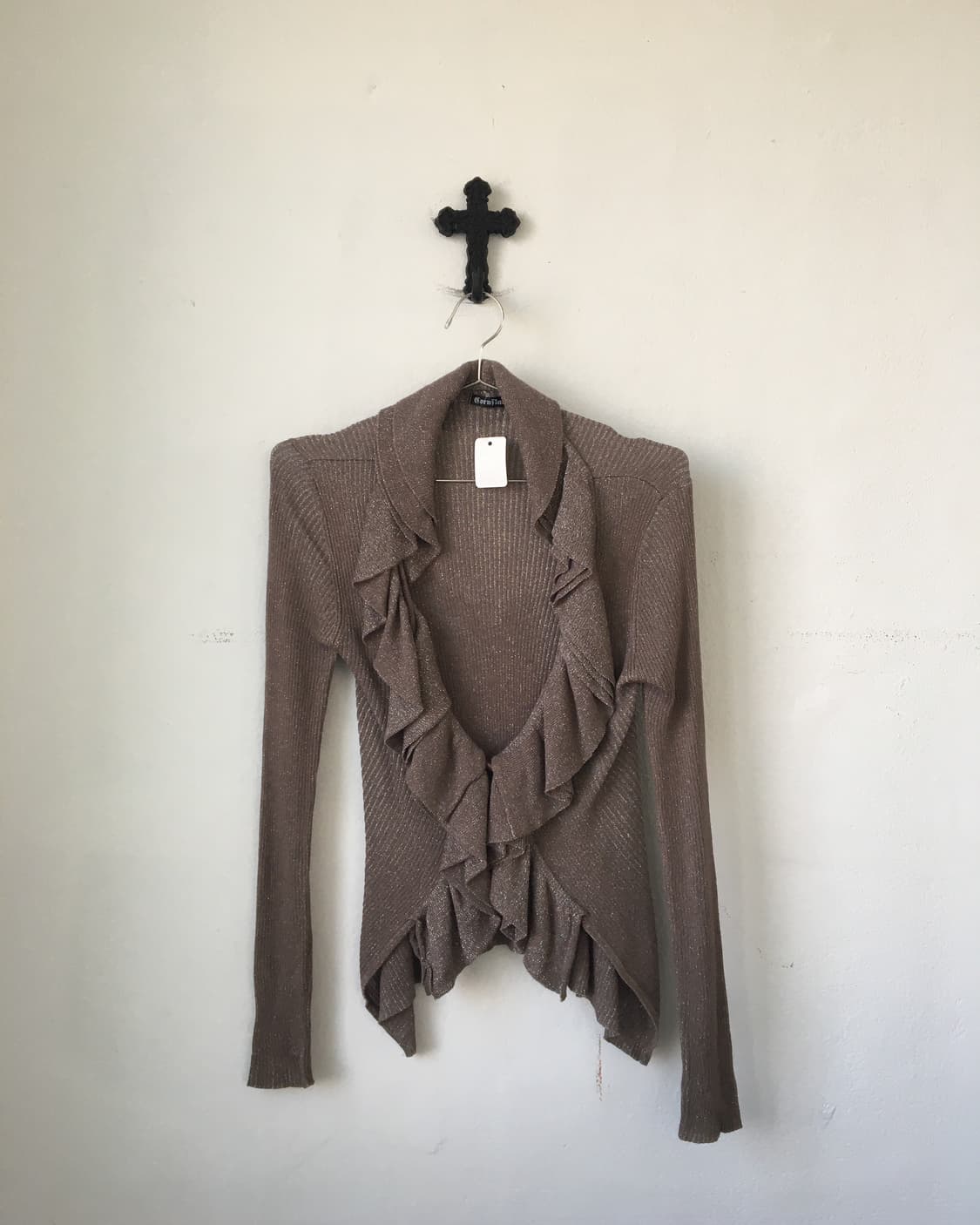 Glitter ruffle knit cardigan 상품이미지2