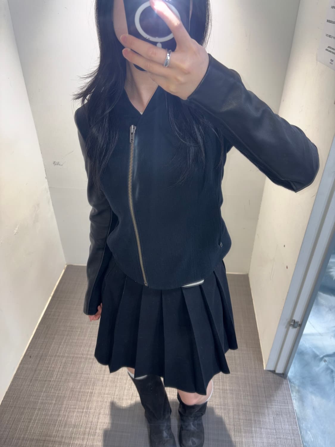 헬무트 랭 레더 슬리브 집업 지켓 상품이미지1