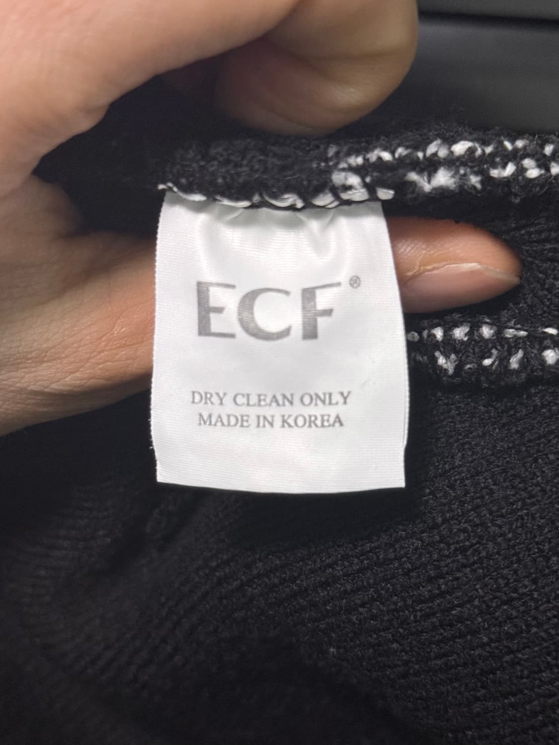 ECF 모자 비니 블랙 화이트 흰색 화이트 골지 스트릿 패션 숏비니 힙합 상품이미지4