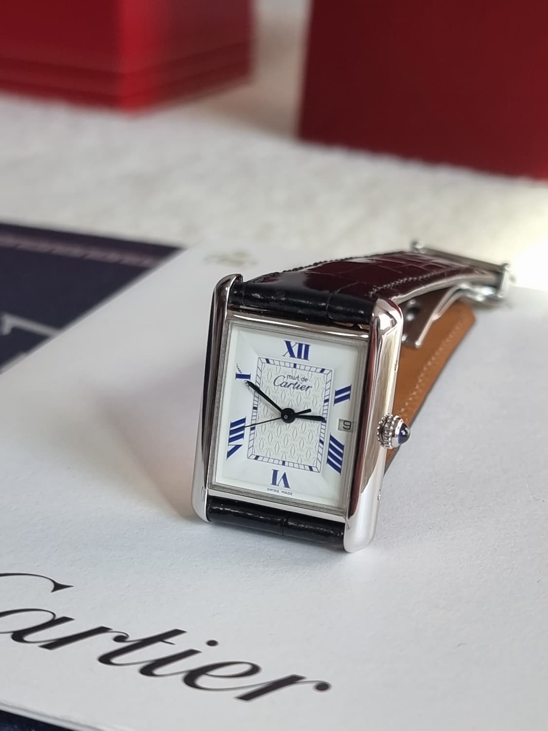까르띠에 빈티지 탱크머스트 XL 짝수로만 다이얼 디버클 시계 (남녀 공용 상품이미지4