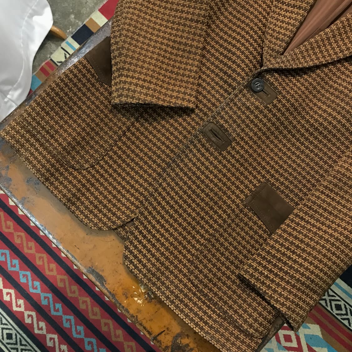 Japan 빈티지 레더 웨스턴 블레이저 자켓 남성 105 110  상품이미지3