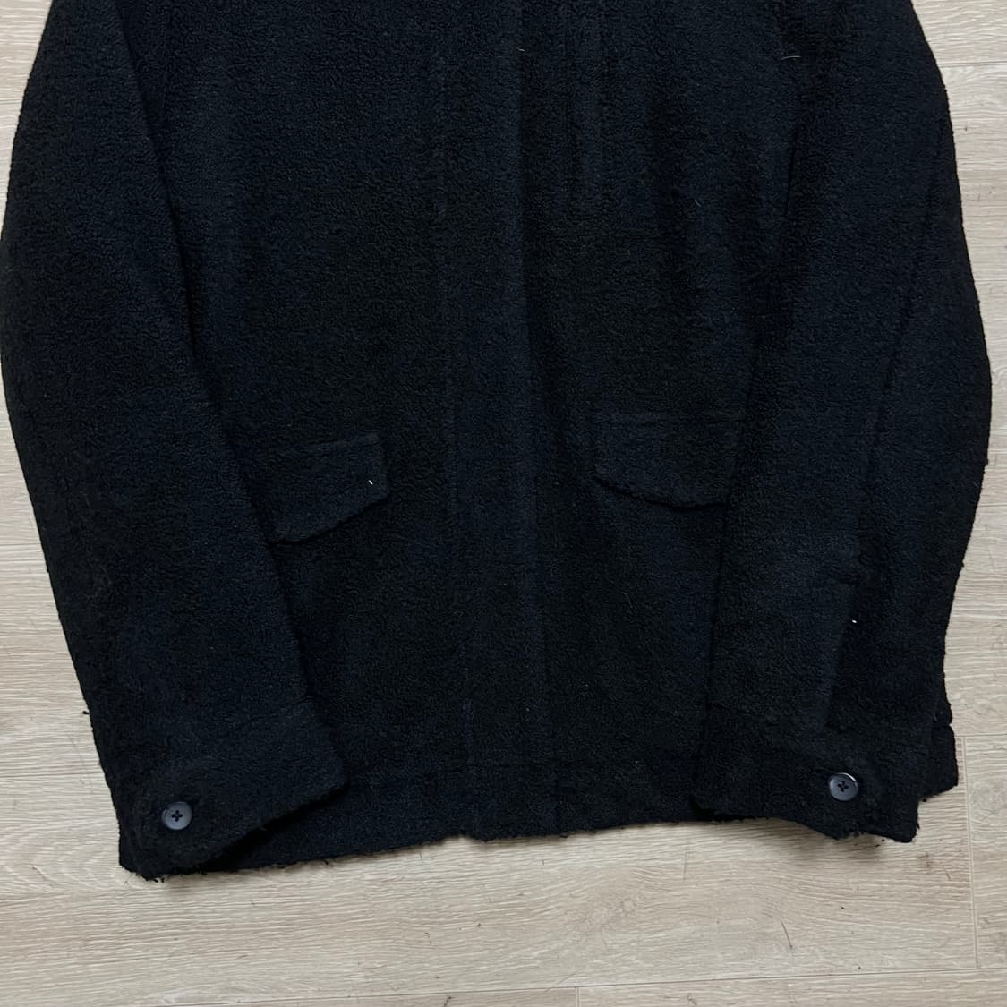 장 미쉘 바스키아 공용 와펜 카라 뽀글이 후리스 자켓 [블랙] M/95 상품이미지3