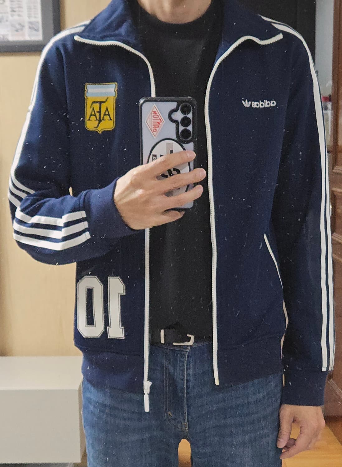 (착샷) 아디다스 아르헨티나 져지 트랙탑 메시 마라도나 상품이미지10