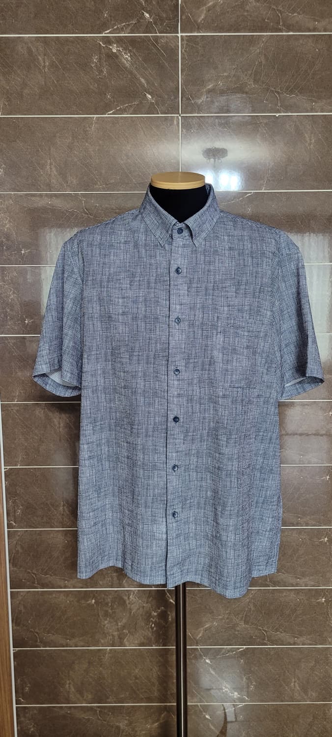(남성110사이즈)인디안 체크 반팔 셔츠(구김없는소재) 상품이미지1