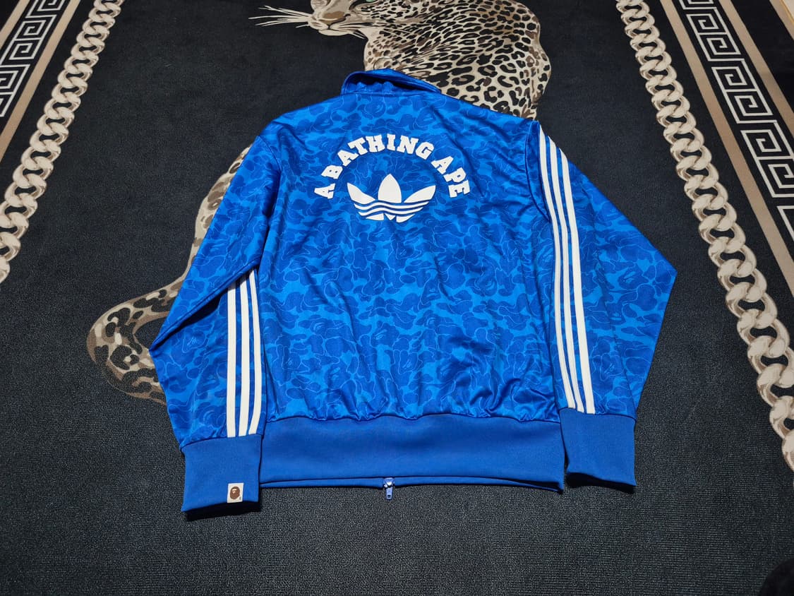베이프 X 아디다스 카모 트랙탑 져지 블루 L 상품이미지6