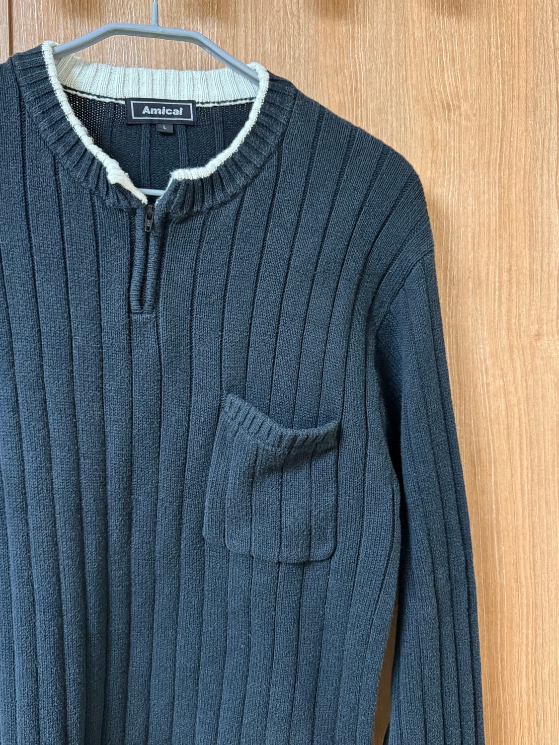 Amical 포켓 반집업 니트 상품이미지3