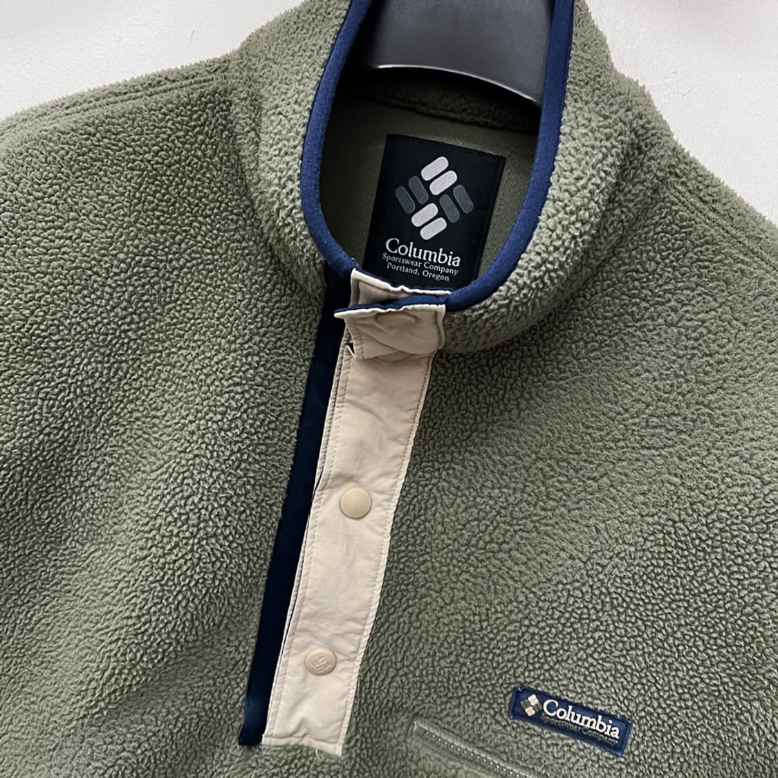 컬럼비아 카키 풀오버 스냅 플리스 95 M 상품이미지3