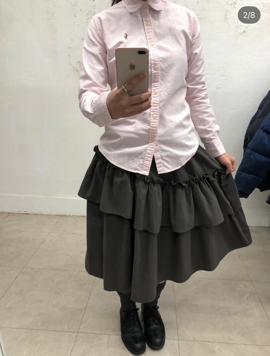 폴로 딱붙핏 딸기우유 셔츠 캔디스트라이프 상품이미지2