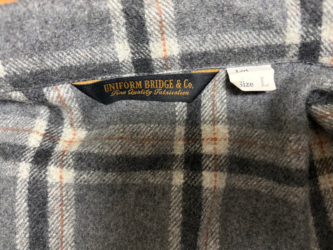 유니폼브릿지 남성 체크 울 오버 셔츠 자켓 상품이미지3