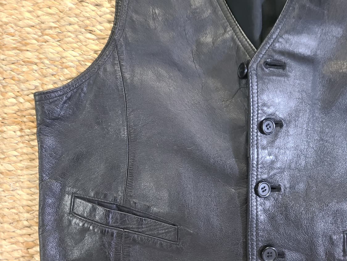 빈티지 카우하이드 레더 베스트 상품이미지2