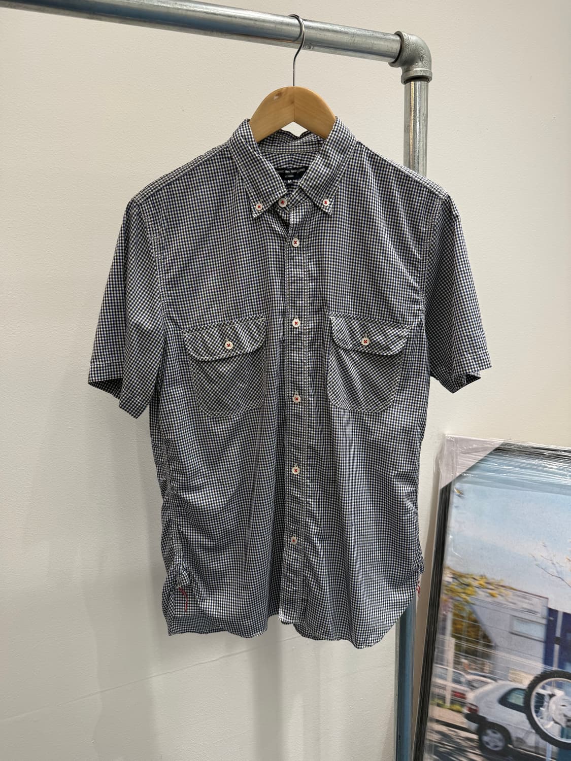 꼼데가르송 옴므 깅엄체크 반팔셔츠 상품이미지1