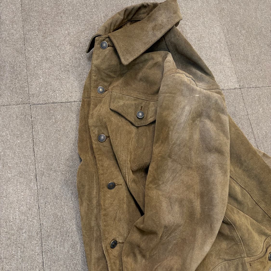 90‘s gap 소가죽 레더 트러커 자켓 m 상품이미지5