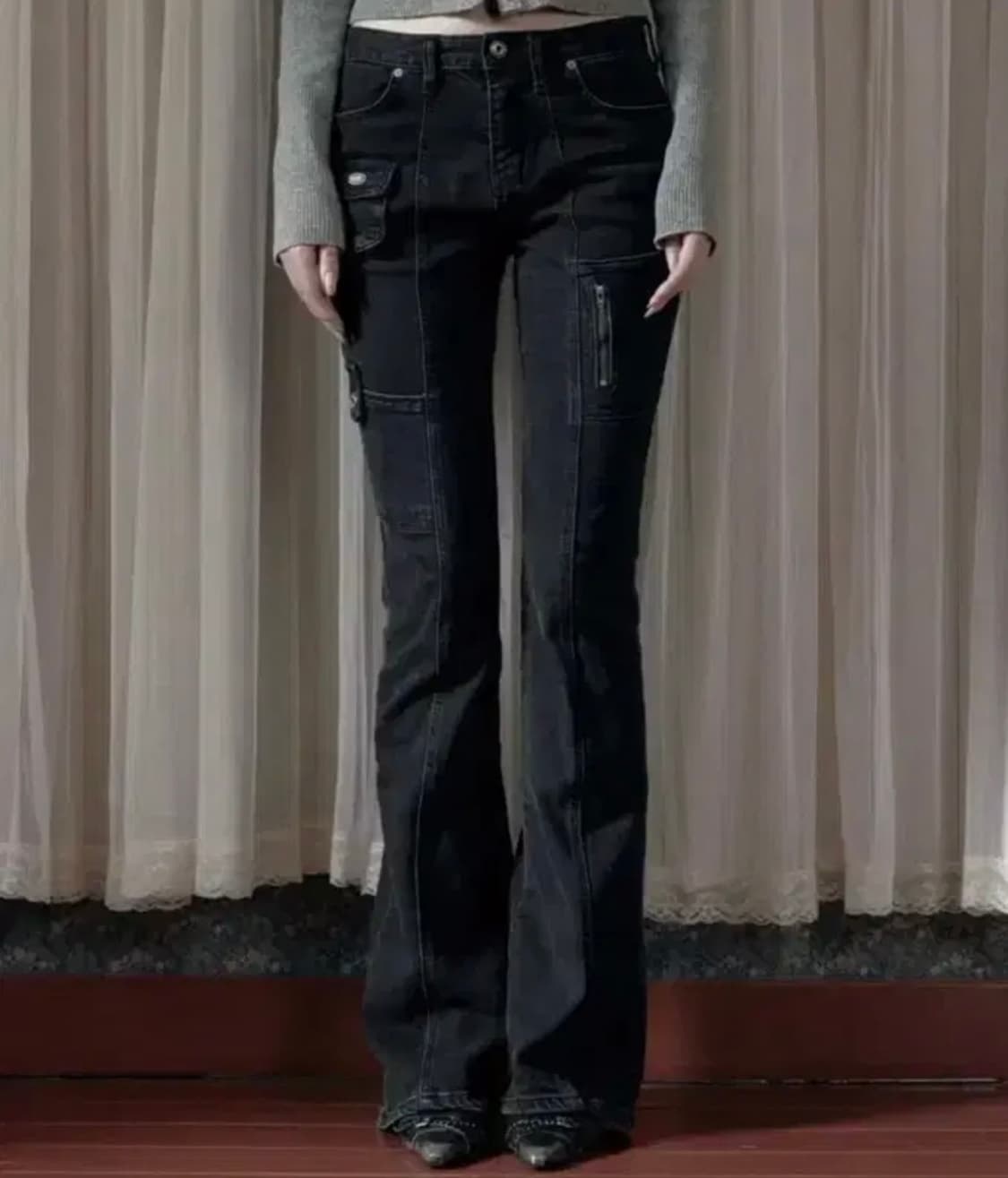 보헤미안서울 사이드 포켓 부츠컷 팬츠 딥그레이 m 택 달린 새상품 판매 상품이미지1