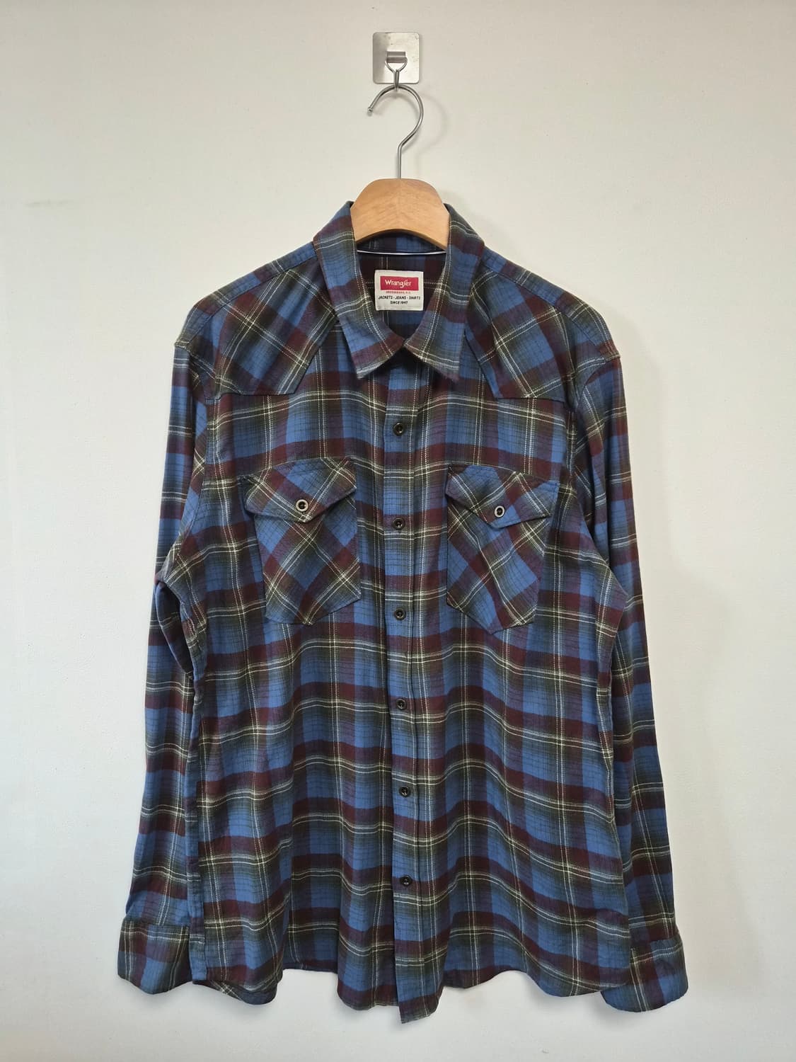 랭글러Wrangler 체크 웨스턴 셔츠 L사이즈 - S331 상품이미지1