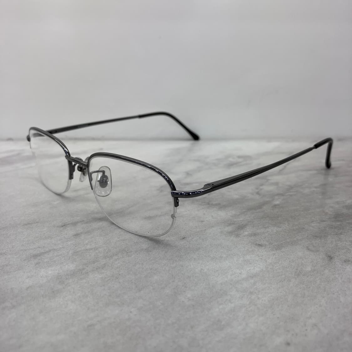 C72 EYESPAX 건메탈 소프트 스퀘어 반무테 안경 상품이미지7