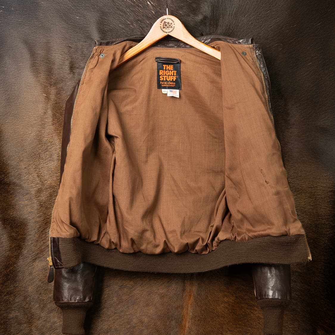 [42] 80s 아비렉스 A-2 카프스킨 레더 플라이트 자켓  상품이미지7