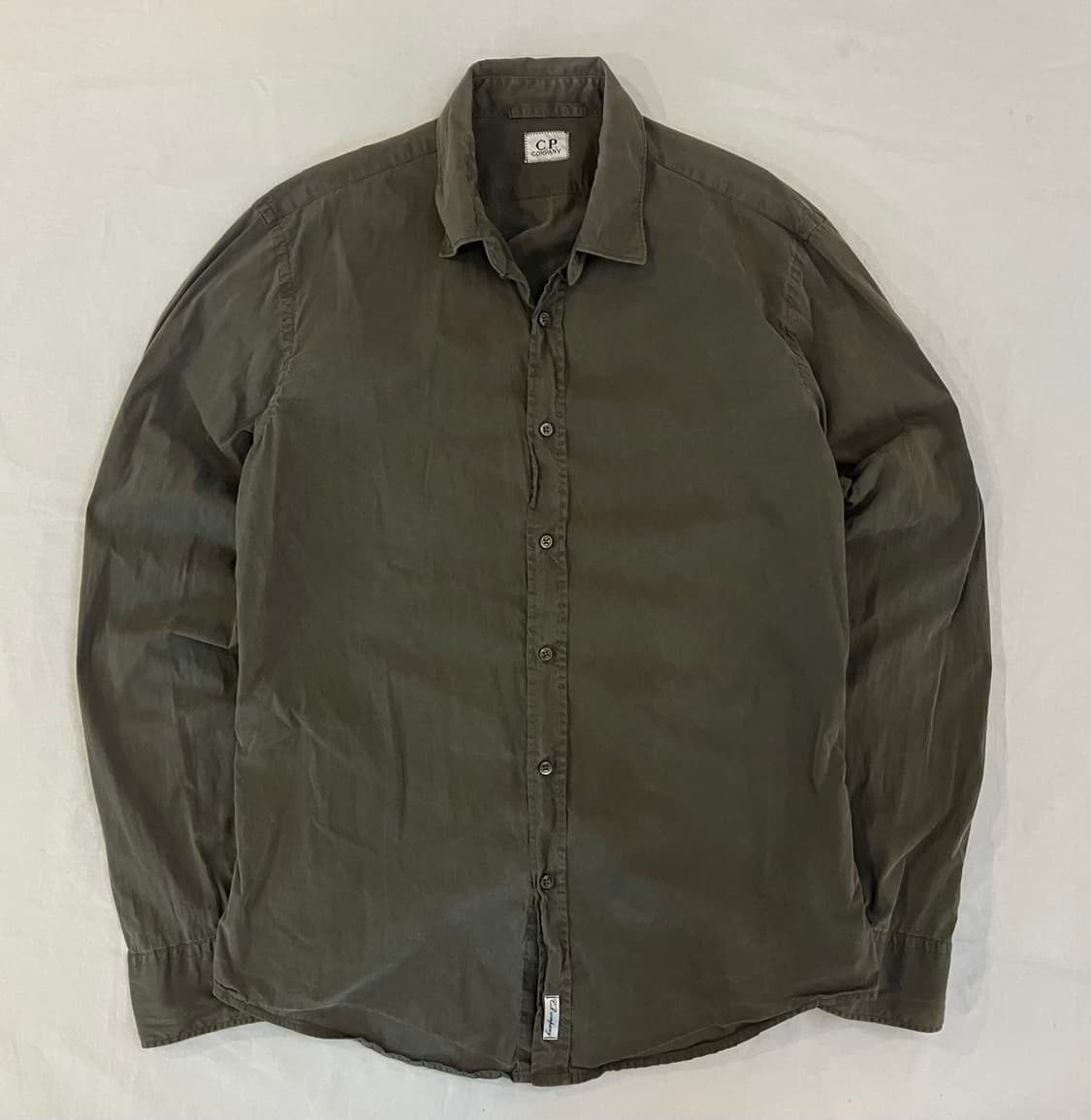 CP 컴퍼니 가먼트다잉 나일론 오버셔츠 다크 올리브 상품이미지1