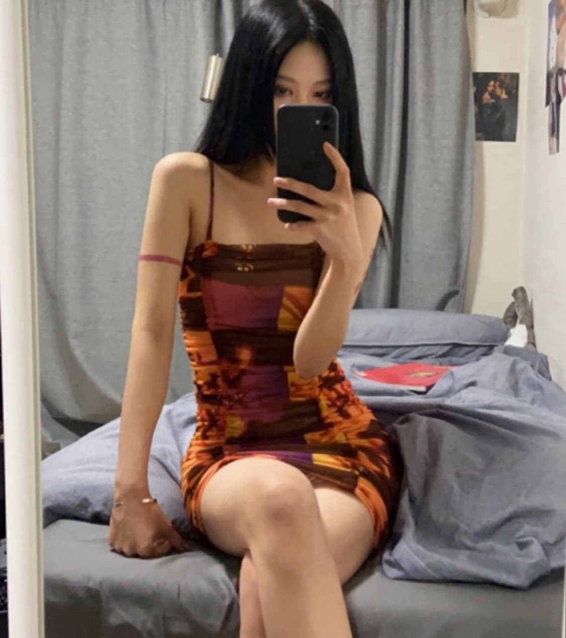 WNUS x RMHN 와이낫어스 MeshDress Pink orange 상품이미지2
