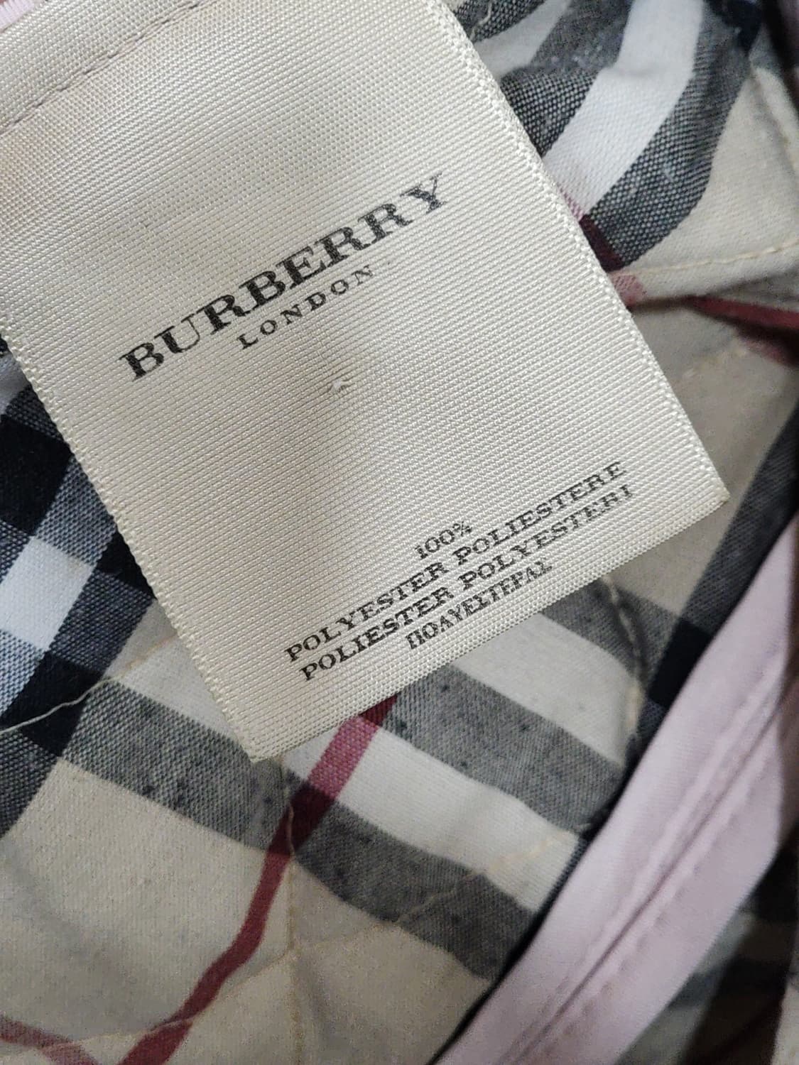 (XL) 버버리 퀼팅자켓 핑크 누빔점퍼 안감노바체크 영국판  상품이미지7