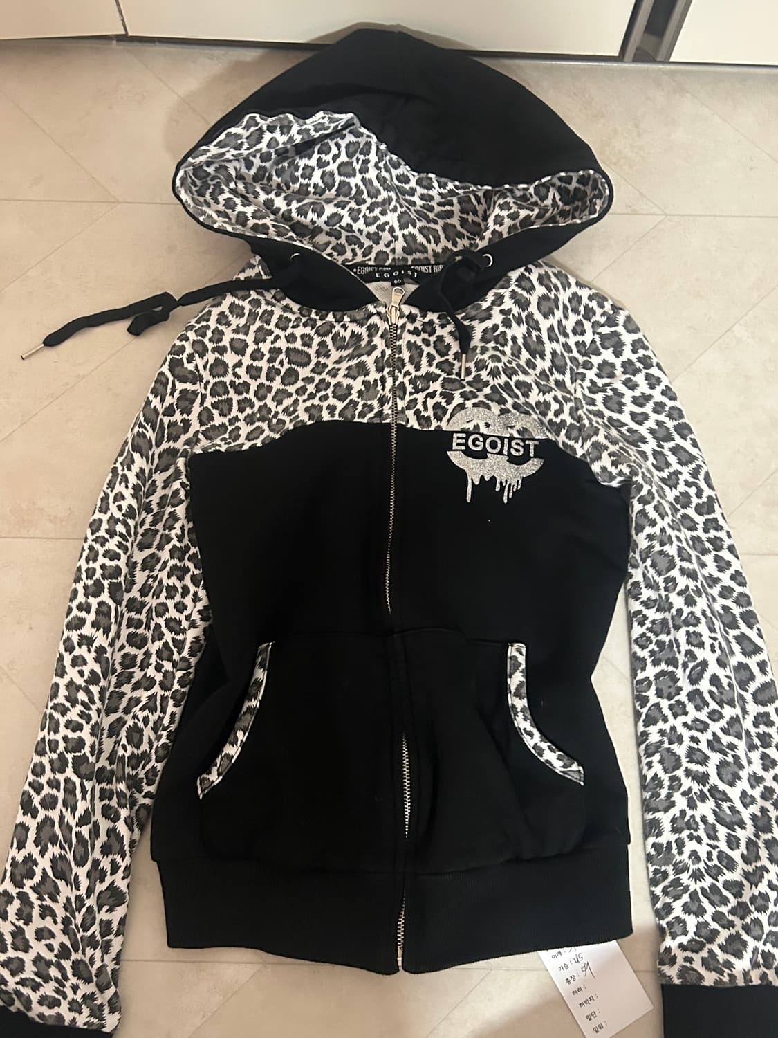 착샷 있음)에고이스트 호피 레오파드 후드집업 오네 갸루 상품이미지1