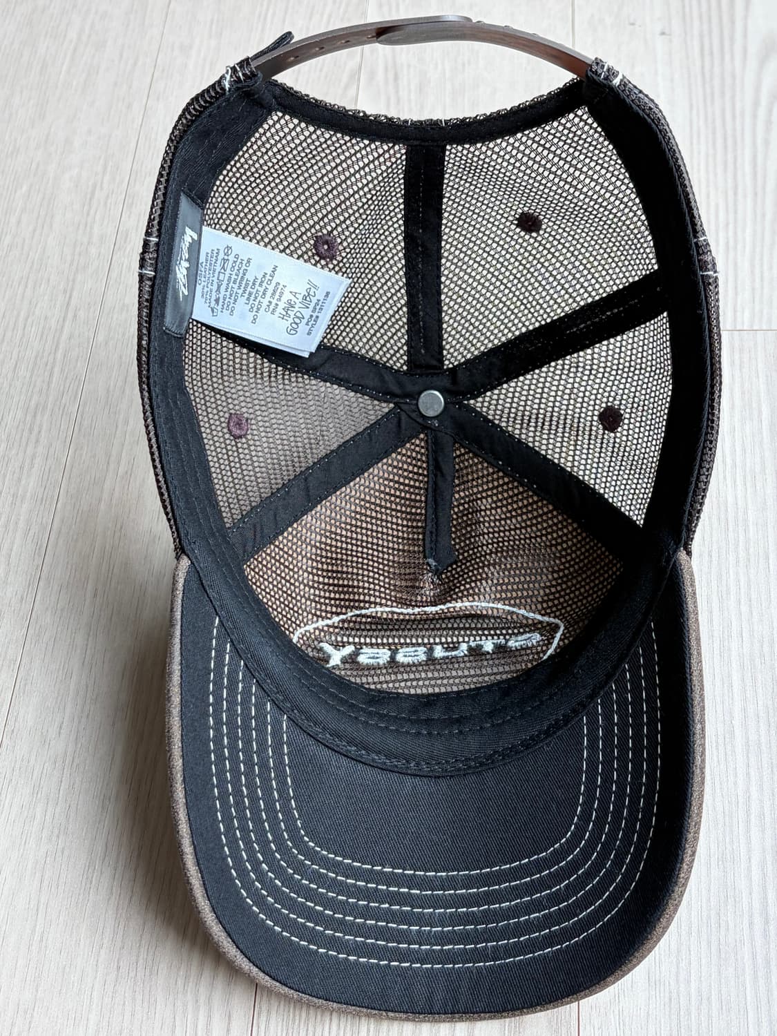 스투시 로우 프로 트러커 컷아웃 레더 스냅백 블랙 상품이미지5